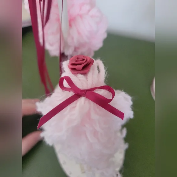 Handcrafted Pink Maroon Cream Carousel Horse Decor Set Of 5 - Picture 16 of 16